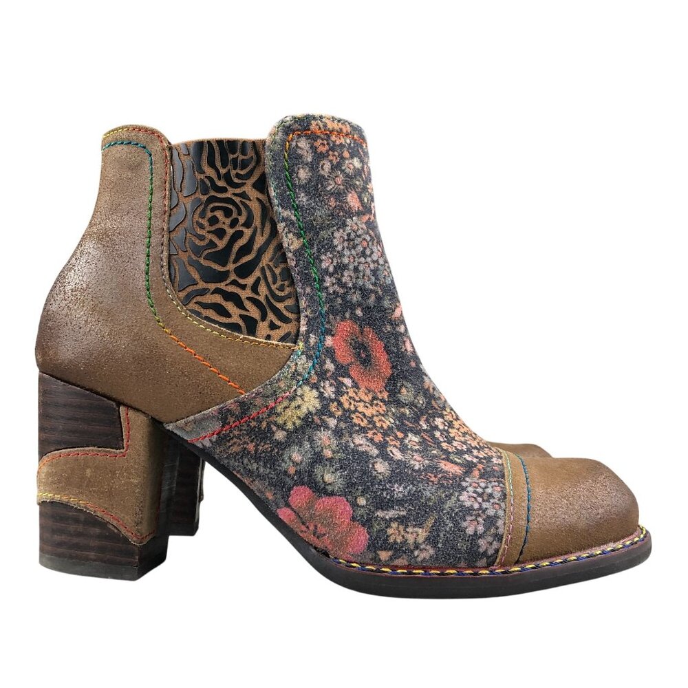 L'Artiste Spring Step Women's Size 36 (5.5-6) Melvina Brown Blue Leather Boots